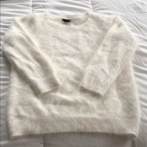 Club Monaco White Sweater 65% Angora 35% Nylon